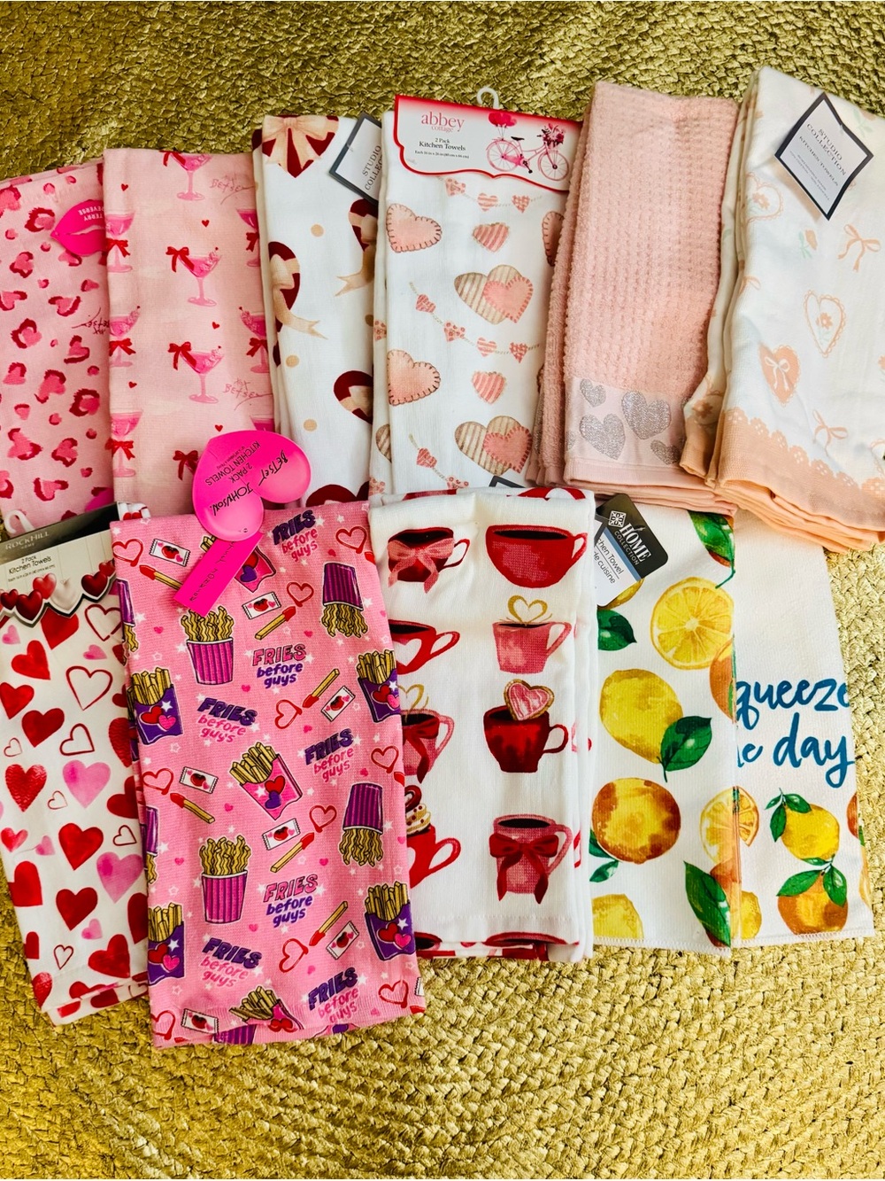 Kitchen Towels Pink / yellow Assorted Designs - Picture 7 of 10